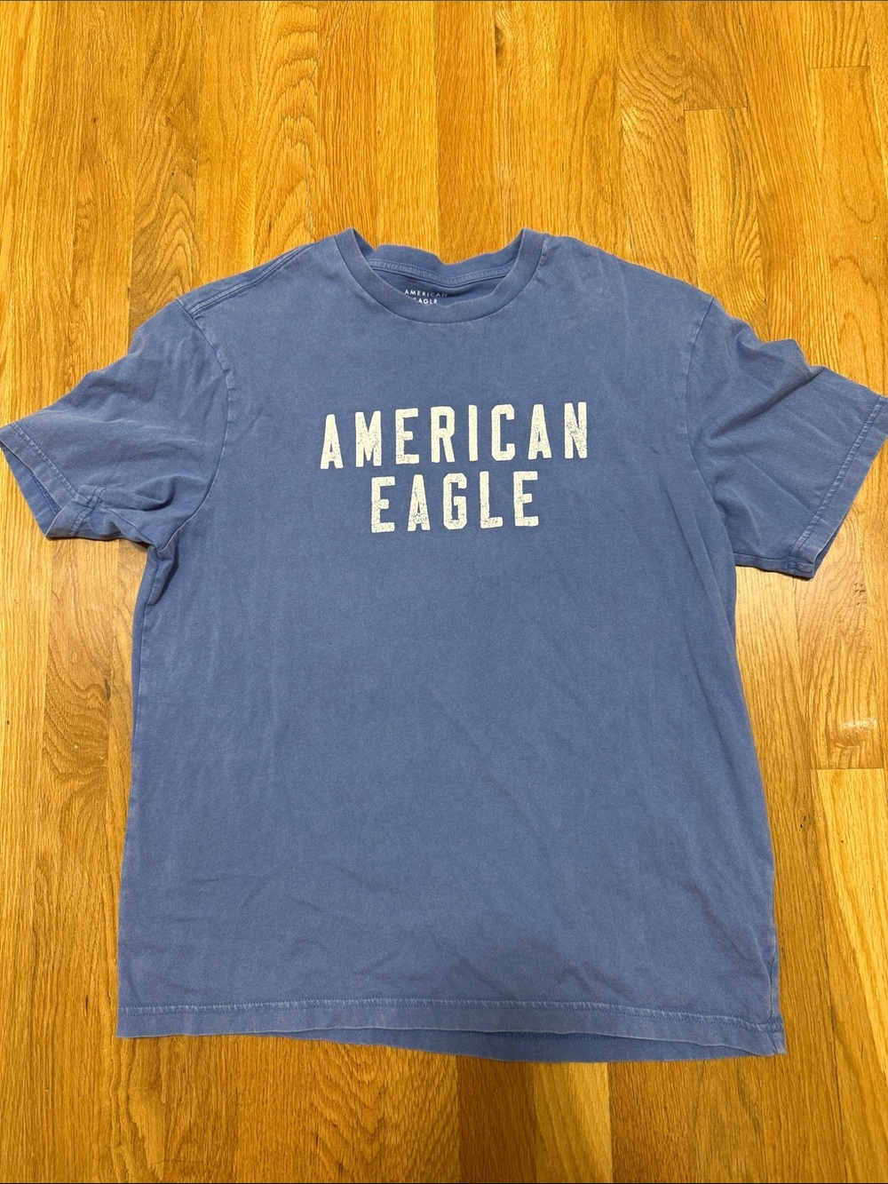 American Eagle Outfitters Blue Crewneck Logo Tee